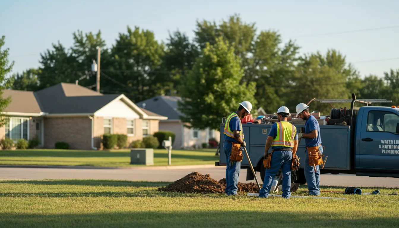 Residential water line and bathroom plumbing service in Bantry, ND